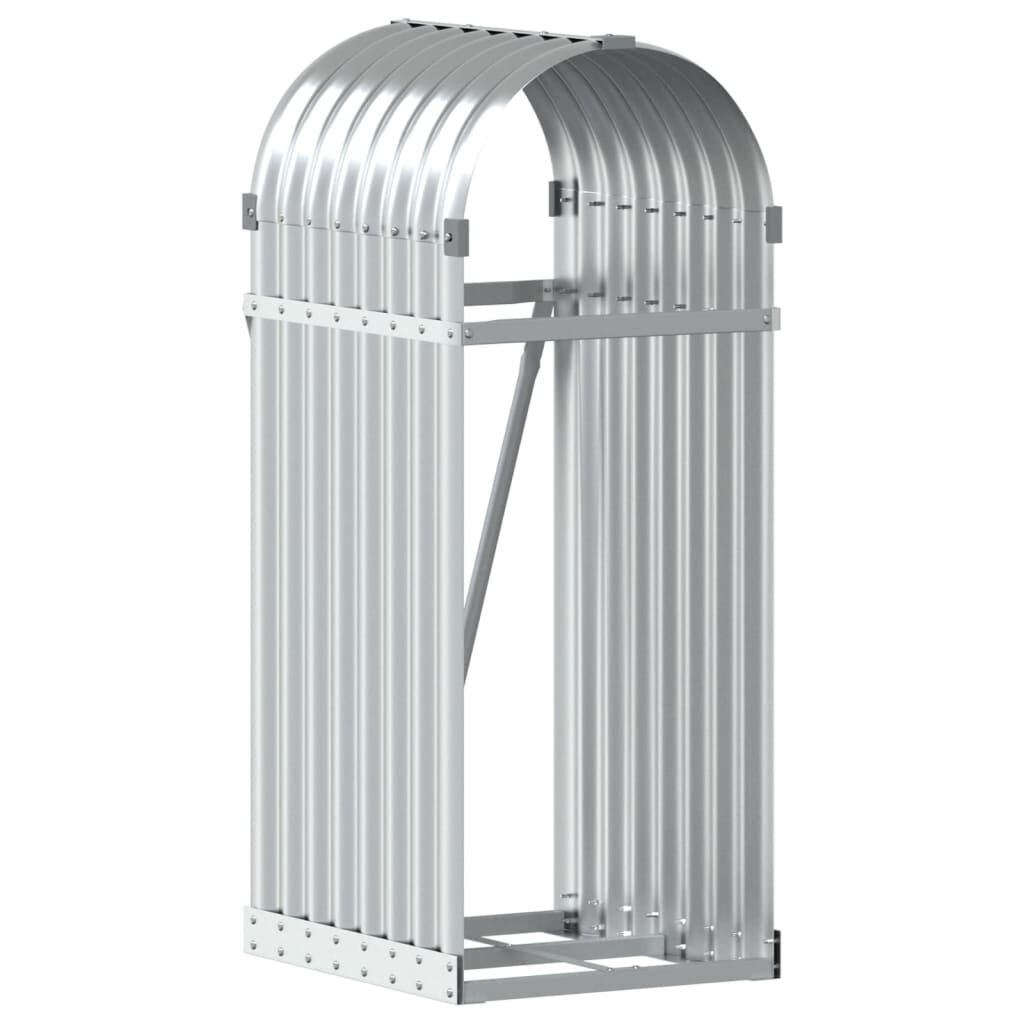 vidaXL Ξυλοθήκη Ασημί 40x45x100 εκ. από Γαλβανισμένο Ατσάλι