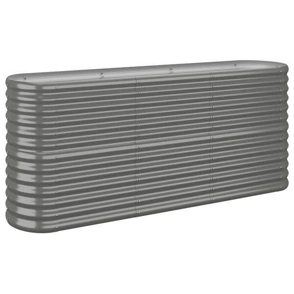 vidaXL Ζαρντινιέρα Γκρι 152x40x68 εκ. Γαλβανισμένος χάλυβας