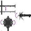 vidaXL Βάση Οθόνης Διπλή VESA Μαύρη 75/100 χιλ. από Ατσάλι