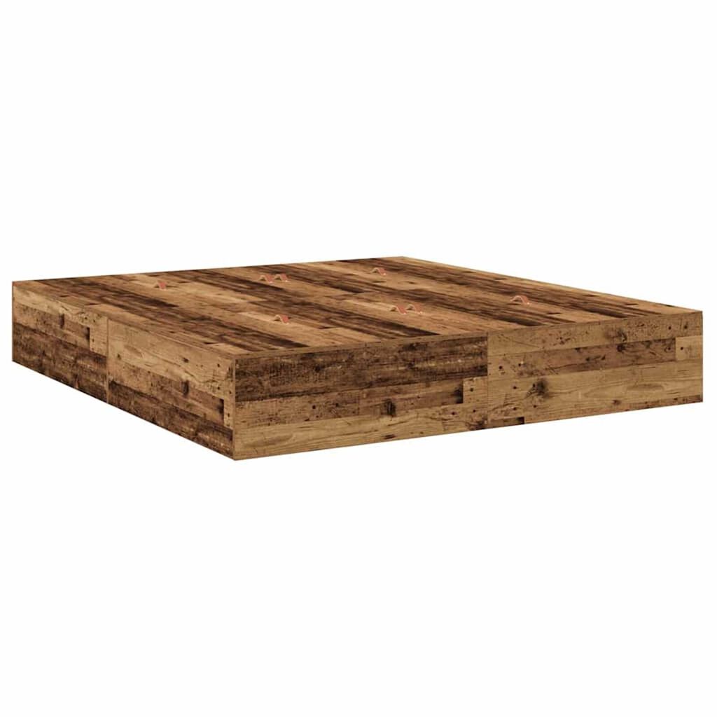 vidaXL Σκελετός Κρεβατιού Παλαιό ξύλο 200 x 200 x 31.5 εκ.