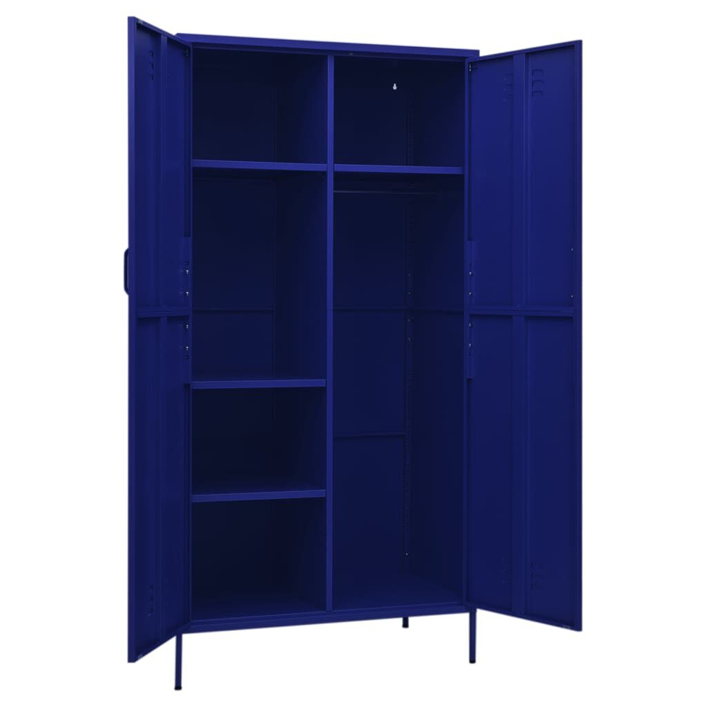 vidaXL Ντουλάπα Ναυτικό Μπλε 90 x 50 x 180 εκ. από Ατσάλι