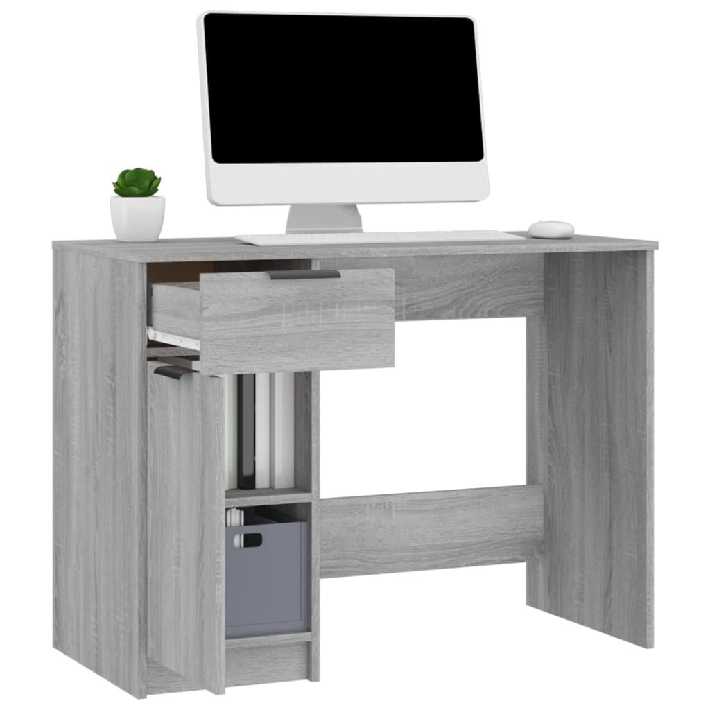 vidaXL Γραφείο Γκρι Sonoma 100x50x75 εκ. από Επεξεργασμένο Ξύλο