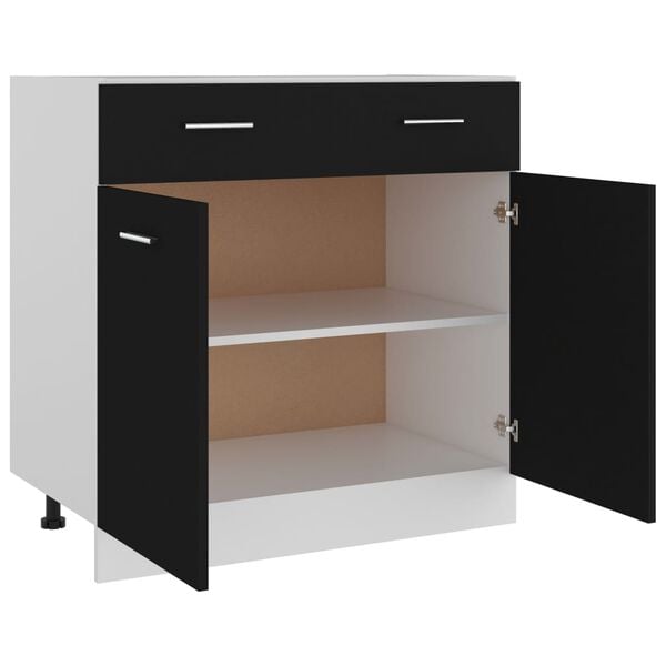 vidaXL Ντουλάπι με Συρτάρι Lyon Μαύρο 80x46x81,5 εκ. Επεξ. Ξύλο