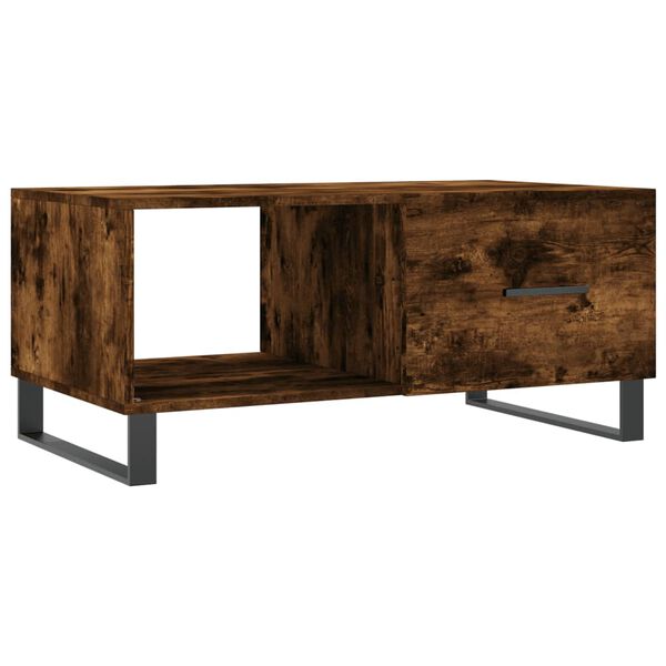 vidaXL Τραπεζάκι Σαλονιού Καπνιστή Δρυς 90x50x40 εκ. Επεξεργασμ. Ξύλο