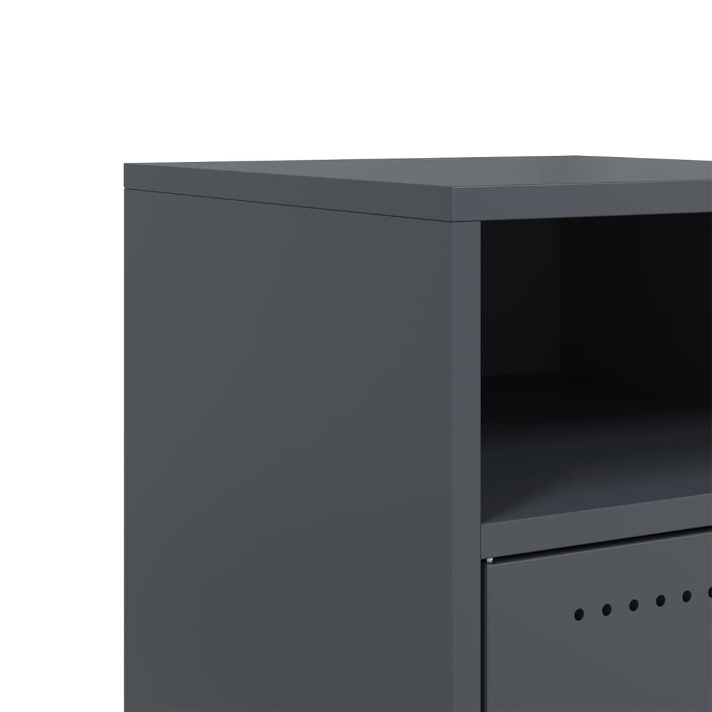 vidaXL Κομοδίνα 2 τεμ. Ανθρακί 36x39x59 εκ. από Χάλυβα