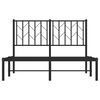 vidaXL Πλαίσιο Κρεβατιού με Κεφαλάρι Μαύρο 120 x 190 εκ. Μεταλλικό