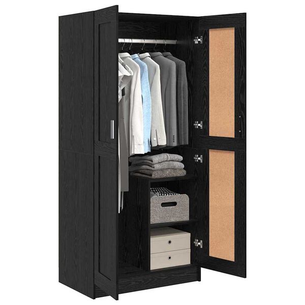 vidaXL Ντουλάπι Μαύρη δρυς 82.5 x 51.5 x 180 εκ. Επεξεργασμένο ξύλο