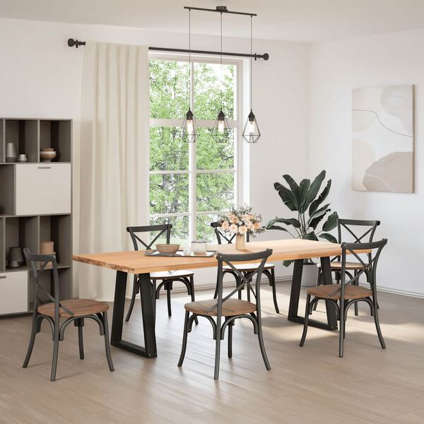 vidaXL Πόδια Τραπεζαρίας Σχήματος V 2 τεμ. Μαύρο 50x(72-73,3) εκ. Ατσάλι