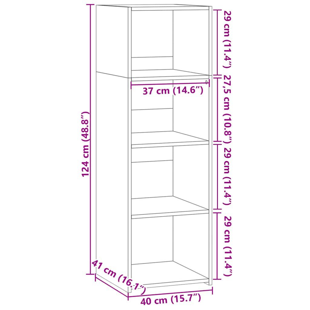 vidaXL Ντουλάπι Λευκό 40x41x124 εκ. από Επεξεργασμένο Ξύλο
