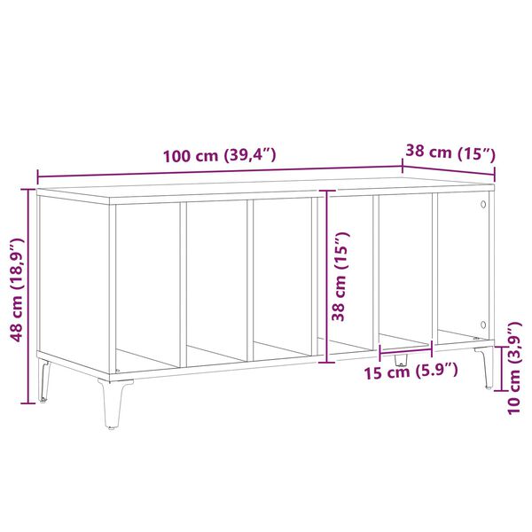 vidaXL ντουλάπι δισκίων Μαύρης Δρυός - 100x38x48 εκ από επεξεργασμένο ξύλο