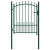 vidaXL Πόρτα Περίφραξης με Ακίδες Πράσινη 100 x 125 εκ. Ατσάλινη