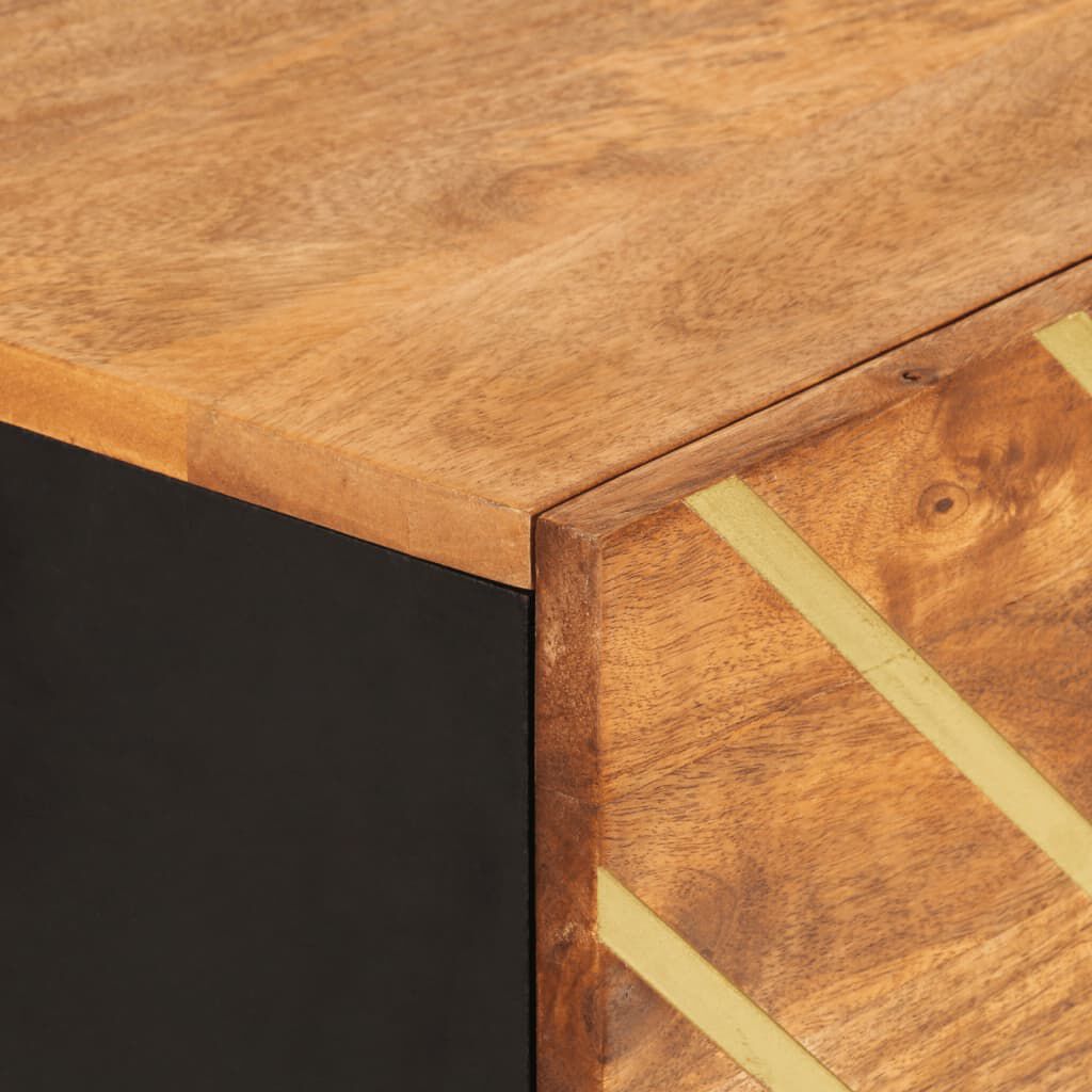 vidaXL Ντουλάπι Καφέ/Μαύρο 40 x 33,5 x 110 εκ. από Μασίφ Ξύλο Μάνγκο
