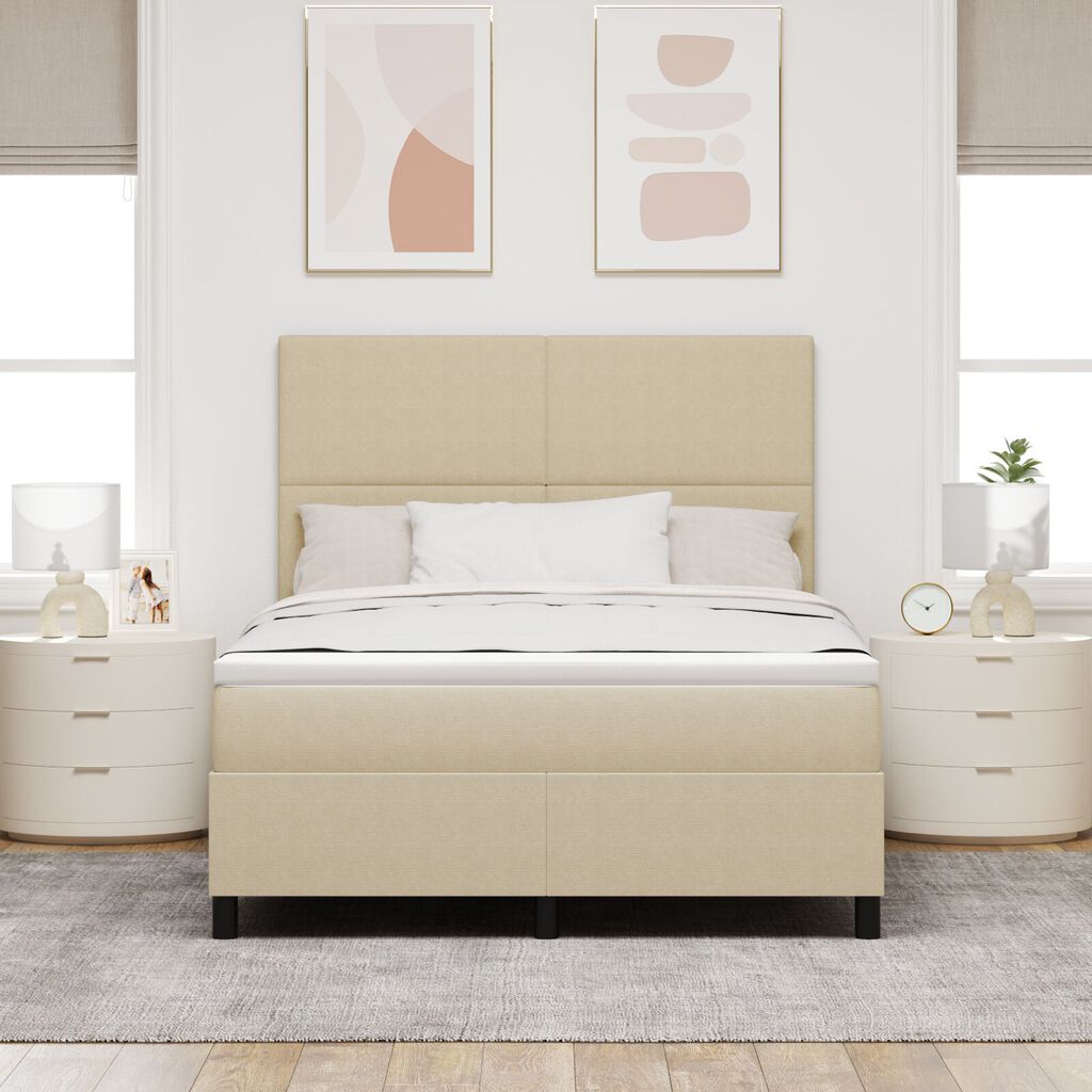 vidaXL κρεβάτι Box Spring με Στρώμα Ανοιχτό Πράσινο Γκρι 140x200 εκ. Ύφασμα Βελουτέ