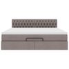 vidaXL Οθωμανικό κρεβάτι με στρώμα Taupe 180x200cm ύφασμα