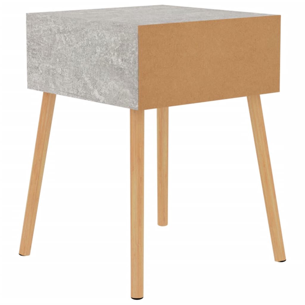 vidaXL Κομοδίνα 2 τεμ. Γκρι Σκυροδέματος 40x40x56 εκ. από Επεξ. Ξύλο
