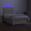 vidaXL &Kappa;&rho;&epsilon;&beta;ά&tau;&iota; Boxspring &mu;&epsilon; &Sigma;&tau;&rho;ώ&mu;&alpha; & LED &Kappa;&rho;&epsilon;&mu; 120x200 &epsilon;&kappa;. &Upsilon;&phi;&alpha;&sigma;&mu;ά&tau;&iota;&nu;&omicron;