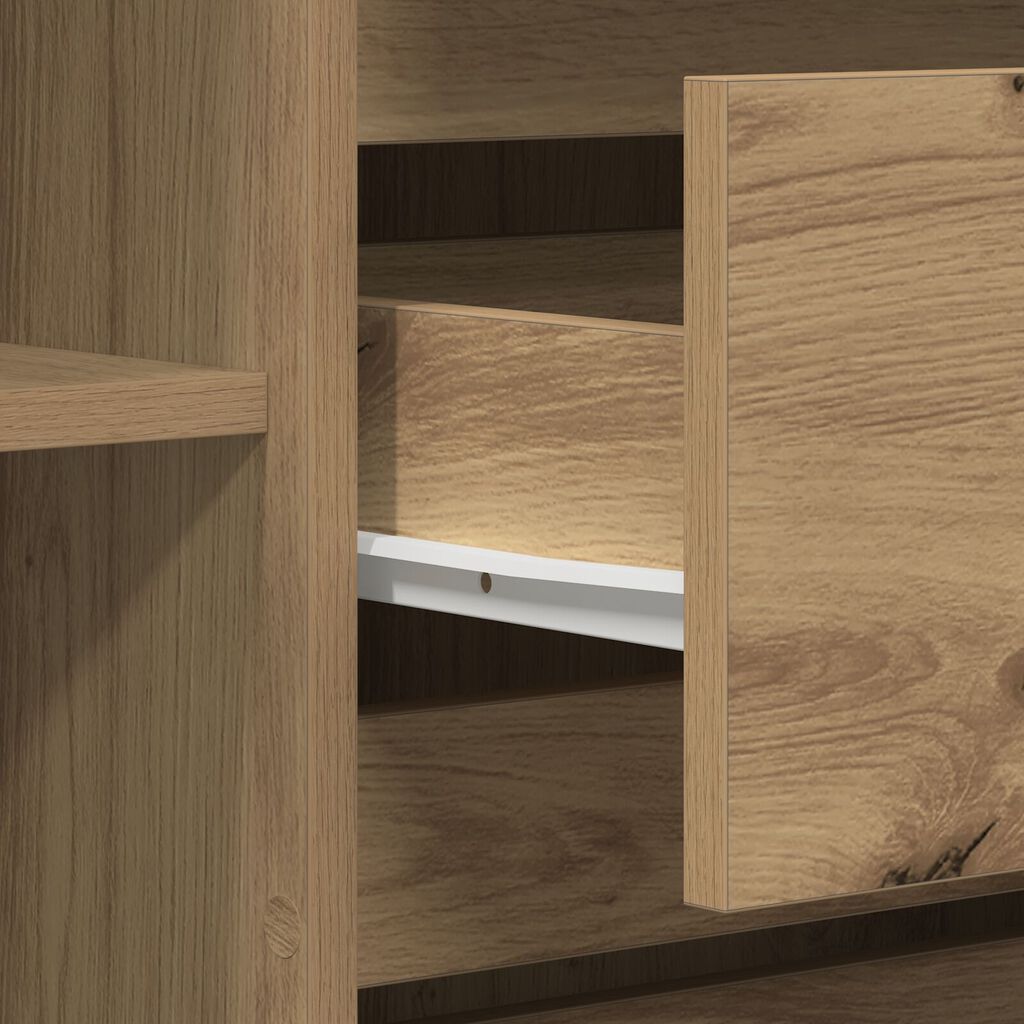 vidaXL Πλευρικός Ράφτης Artisan Δρυς 120x41x75 εκ. Επεξεργασμένο Ξύλο