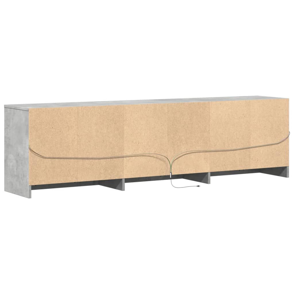 vidaXL Έπιπλο Τηλεόρασης με LED Γκρι Σκυρ. 180x34x50 εκ. Επεξ. Ξύλο