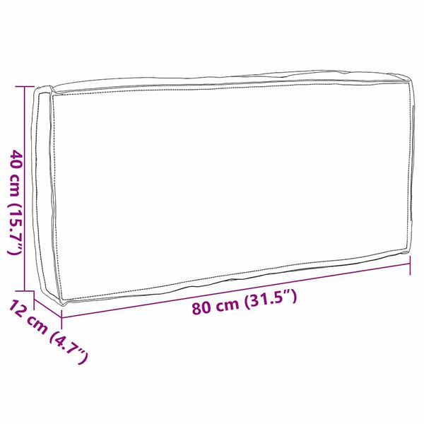 vidaXL Μαξιλάρι παλέτας για πλάτη Μπλε Ρουά 80 x 40 x 12 cm