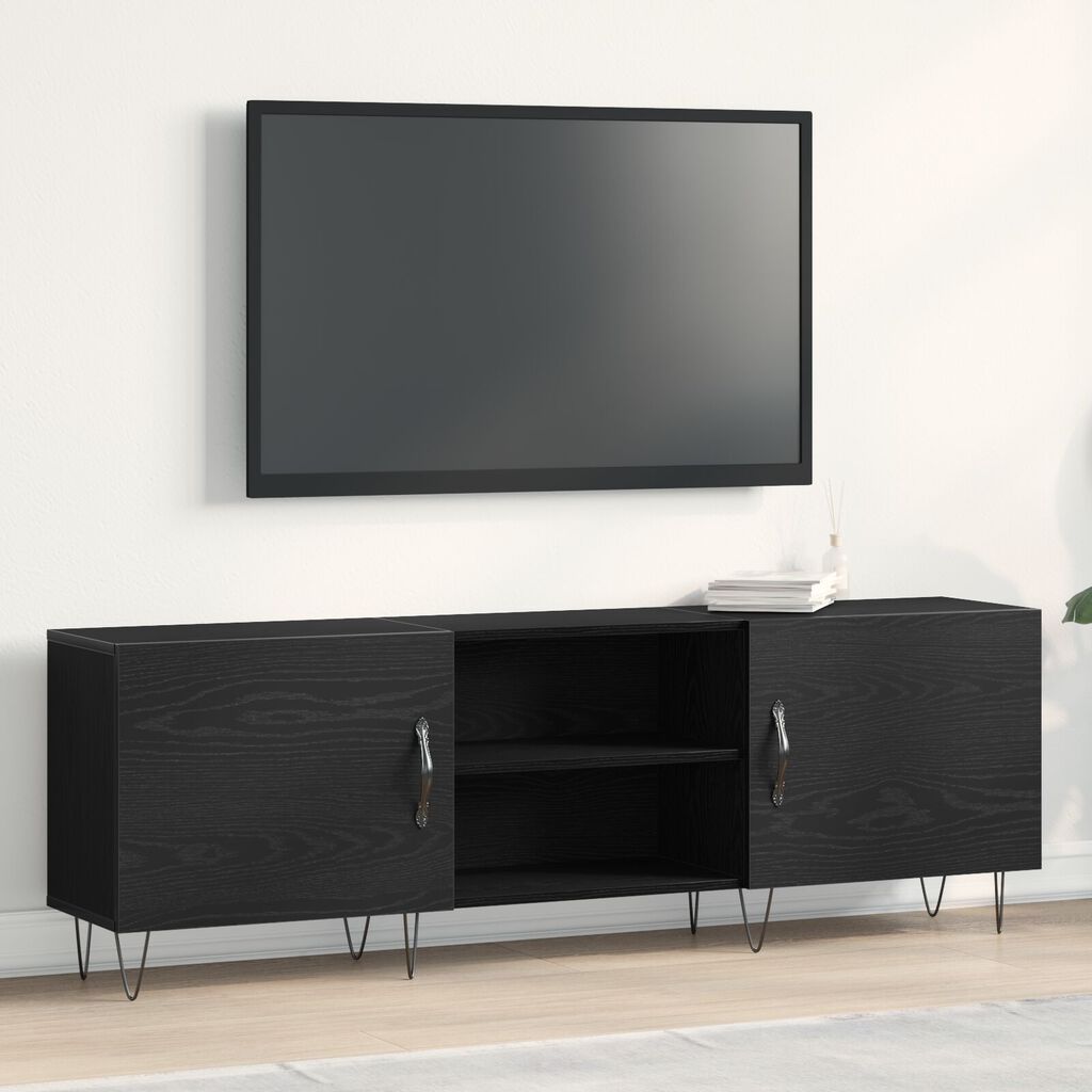 vidaXL Μονάδα τηλεόρασης Μαύρο Δρυς 150x30x50 εκ Επεξεργασμένο ξύλο