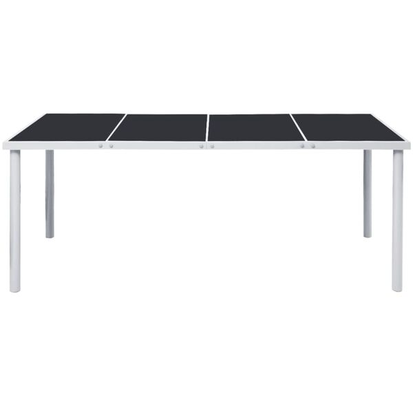 vidaXL Τραπέζι Κήπου Μαύρο 190 x 90 x 74 εκ. Ατσάλινο
