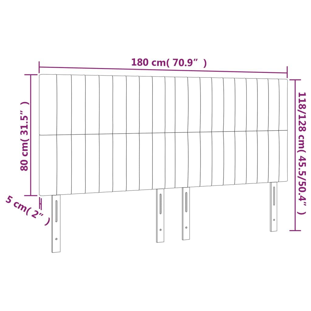 vidaXL Κεφαλάρια Κρεβατιού 4 τεμ. Μαύρο 90x5x78/88 εκ. Βελούδινο