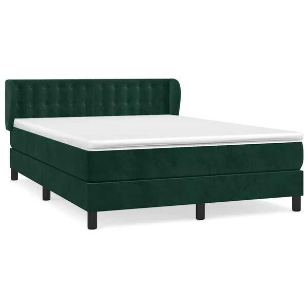 vidaXL &Kappa;&rho;&epsilon;&beta;ά&tau;&iota; Boxspring &mu;&epsilon; &Sigma;&tau;&rho;ώ&mu;&alpha; &Sigma;&kappa;&omicron;ύ&rho;&omicron; &Pi;&rho;ά&sigma;&iota;&nu;&omicron; 140x190&epsilon;&kappa;. &Beta;&epsilon;&lambda;&omicron;ύ&delta;&iota;&nu;&omicron;