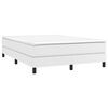 vidaXL Κρεβάτι Boxspring με Στρώμα Λευκό 140x200εκ.από Συνθετικό Δέρμα