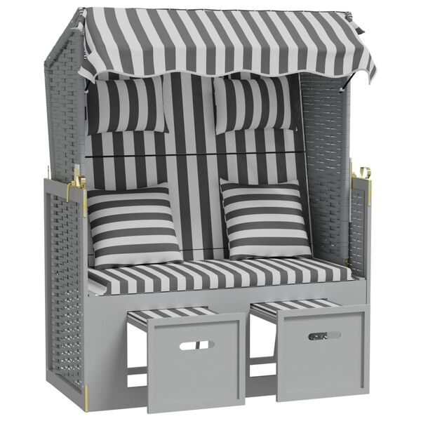 vidaXL &Xi;&alpha;&pi;&lambda;ώ&sigma;&tau;&rho;&alpha; Strandkorb &Gamma;&kappa;&rho;&iota;/&Lambda;&epsilon;&upsilon;&kappa;ό &Sigma;&upsilon;&nu;&theta;. &Rho;&alpha;&tau;ά&nu;/&Xi;ύ&lambda;&omicron; &mu;&epsilon; &Mu;&alpha;&xi;&iota;&lambda;ά&rho;&iota;&alpha;