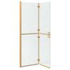 vidaXL Τοίχος ντους Walk-in Χρυσό και διαφανές 120 x 190 cm