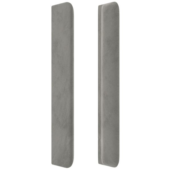 vidaXL Κεφαλάρι Κρεβατιού LED Ανοιχτό Γκρι 163x16x118/128εκ. Βελούδινο