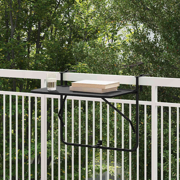 vidaXL Κρεμαστός Τραπέζι Μπαλκονιού Μαύρο 60 x 39 x 65 εκ. Ατσάλι