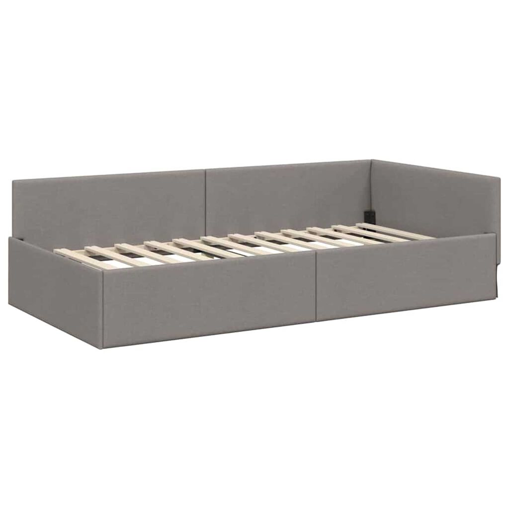 vidaXL Κρεβάτι Γωνίας Taupe 80 x 200 cm Ύφασμα και Έργο ξύλου
