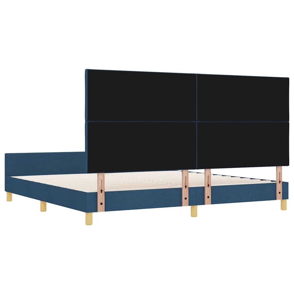 vidaXL Σκελετός Κρεβατιού με κεφαλάρι Μπλε 200 x 200 cm ύφασμα