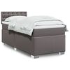 vidaXL Κρεβάτι Boxspring με Στρώμα Γκρι 80 x 200 εκ. Συνθετικό Δέρμα