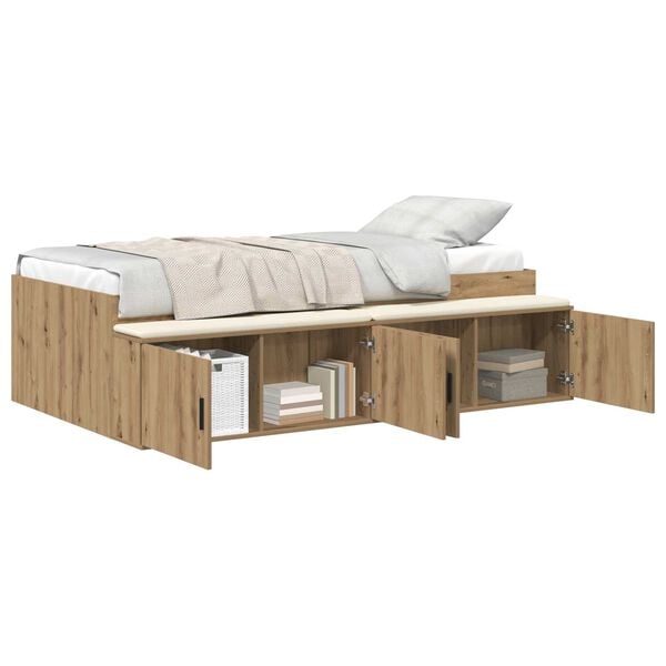 vidaXL Κρεβάτι με Αποθήκευση Artisan Oak 90x190 εκ.