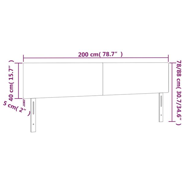 vidaXL Κεφαλάρια Κρεβατιού 2 τεμ. Καπουτσίνο 100x5x78/88εκ. Συνθ.Δέρμα
