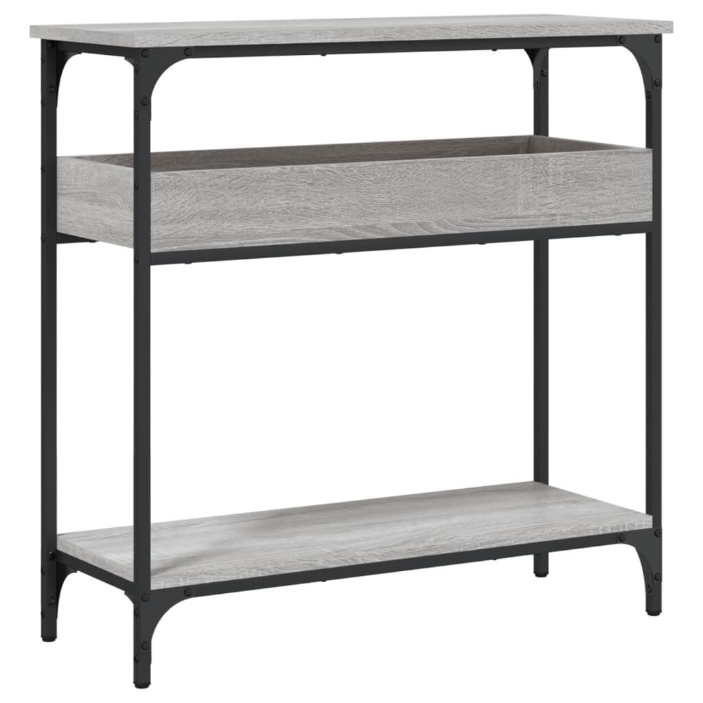 vidaXL Τραπέζι Κονσόλα με Ράφι Γκρι Sonoma 75x29x75 εκ. Επεξεργ. Ξύλο