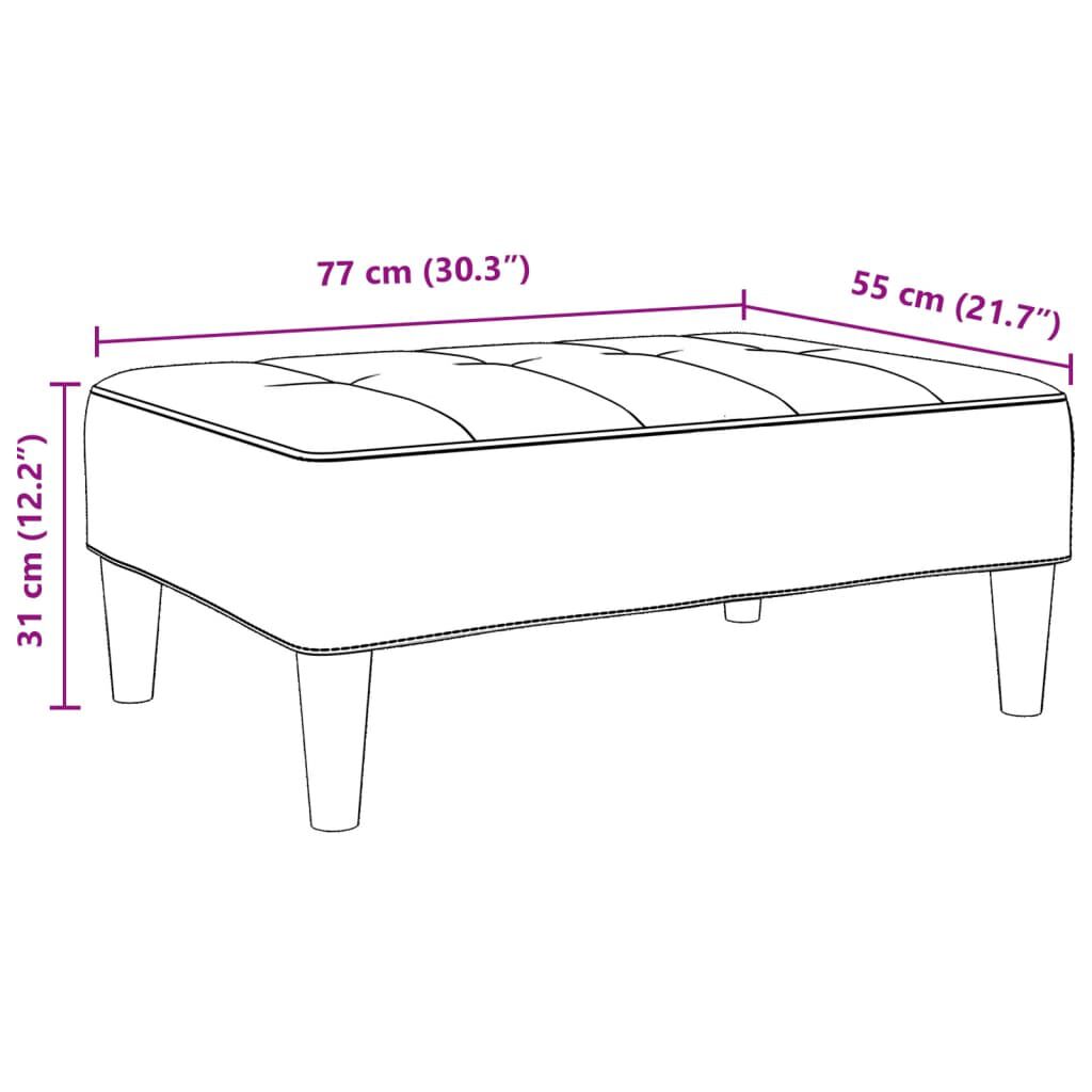 vidaXL Υποπόδιο Σκούρο Πράσινο 77x55x31 εκ. Βελούδινο