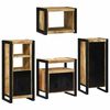 vidaXL Σετ Επίπλων Μπάνιου Επιτοίχιο 4 pcs Καφέ Στερεό ξύλο μάνγκο
