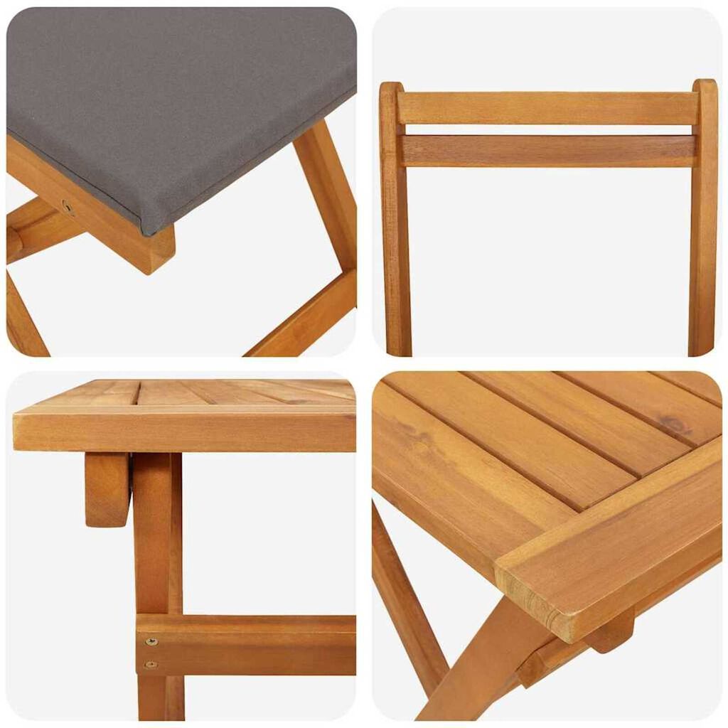 vidaXL Σετ μπιστρό 5 pcs Καφέ Μασίφ ξύλο ακακίας