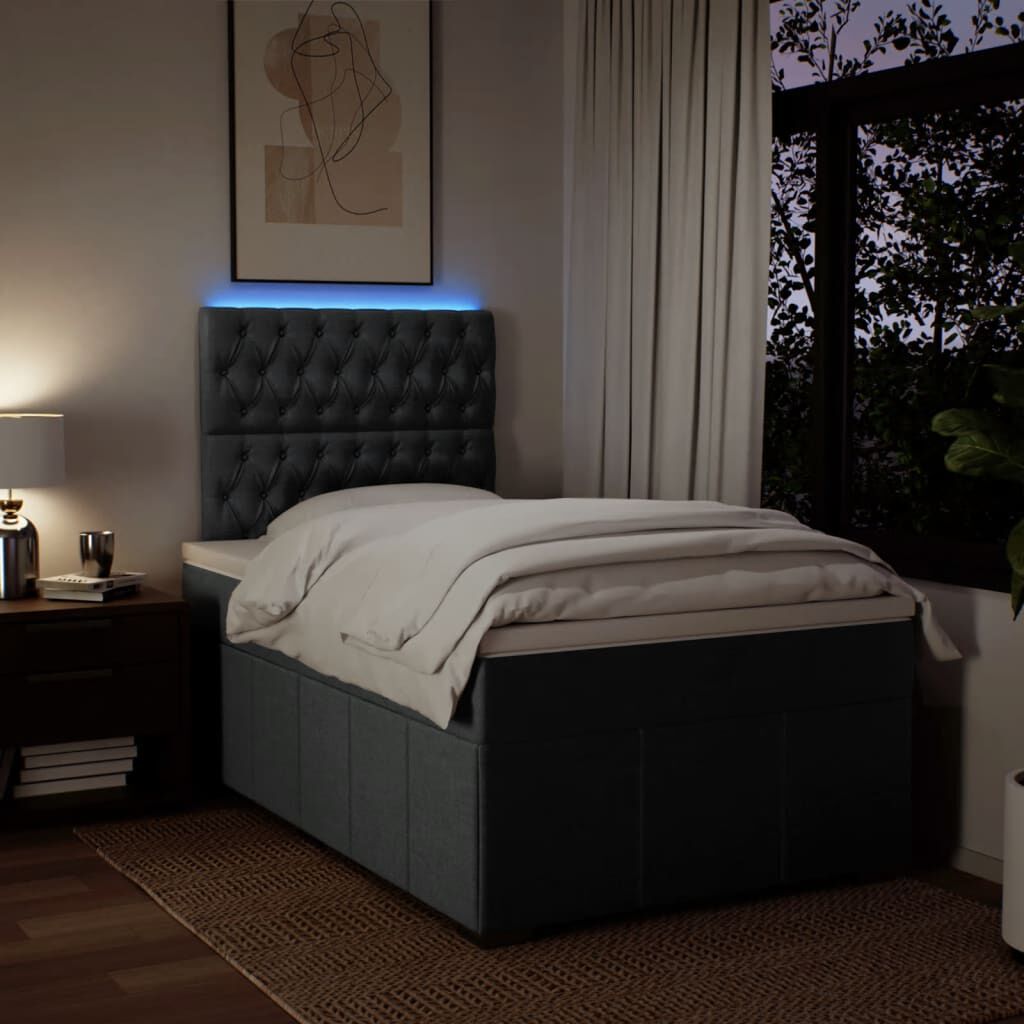 vidaXL Κρεβάτι Boxspring με Στρώμα Taupe 120x200 εκ. Υφασμάτινο