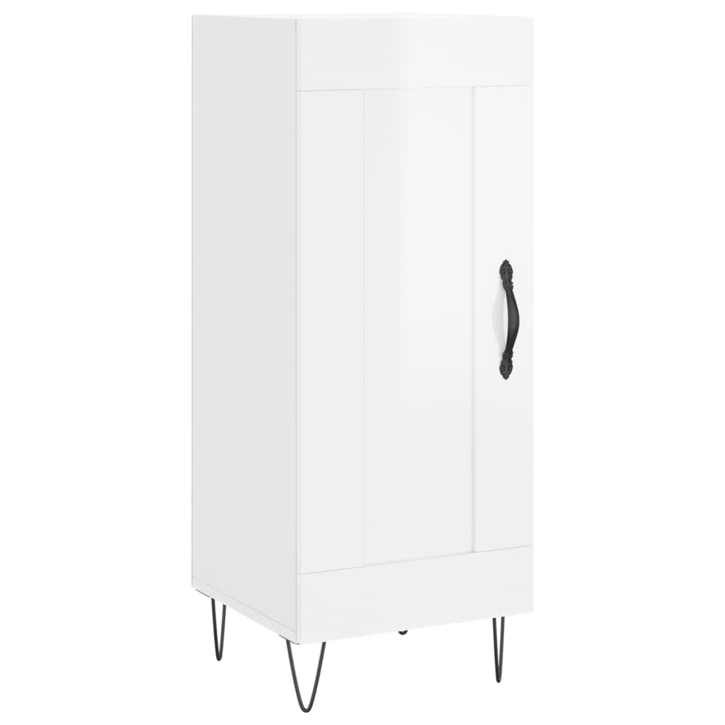 vidaXL Ντουλάπι Γυαλιστερό Λευκό 34,5x34x90 εκ. Επεξεργασμένο Ξύλο