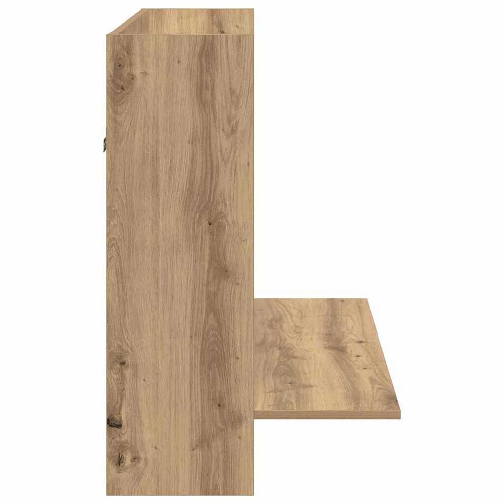 vidaXL Επιτοίχιο γραφείο με ράφι artisan δρυς 105 x 48 x 75 εκ.