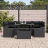 vidaXL Σετ Καναπέ Κήπου με αποθήκευση 7 pcs Μαύρο Πολυ ράταν