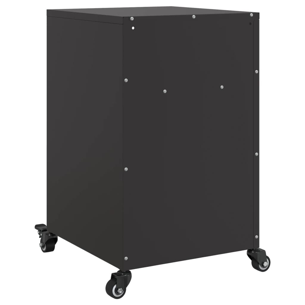 vidaXL Κομοδίνα 2 τεμ. Μαύρα 36x39x59 εκ. Χάλυβα