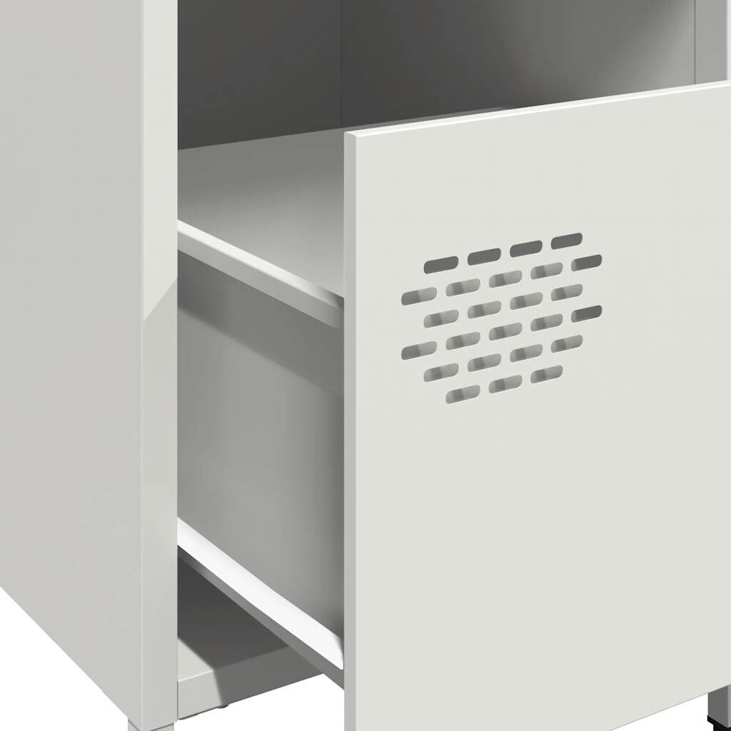 vidaXL Κομοδίνο Λευκό 35x39x43,5 εκ. από Χάλυβα
