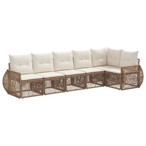 vidaXL &Sigma;&epsilon;&tau; &Kappa;&alpha;&nu;&alpha;&pi;έ &Kappa;ή&pi;&omicron;&upsilon; 6 pcs &Mu;&pi;&epsilon;&zeta; &kappa;&alpha;&iota; &Kappa;&rho;έ&mu; &sigma;&upsilon;&nu;&theta;&epsilon;&tau;&iota;&kappa;ό &rho;&alpha;&tau;ά&nu;