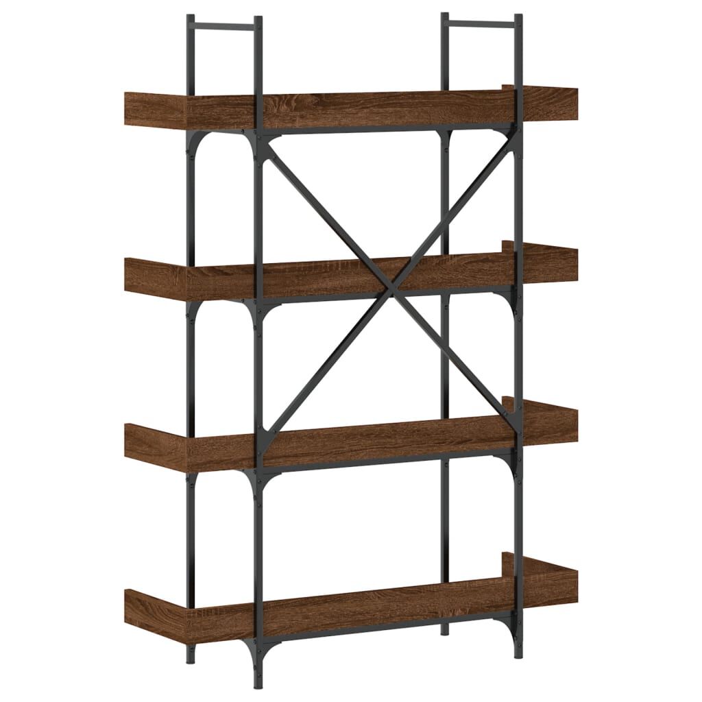 vidaXL Βιβλιοθήκη 4 Επιπέδων Καφέ Δρυς 100x33x145,5 εκ. Επεξεργ. Ξύλο
