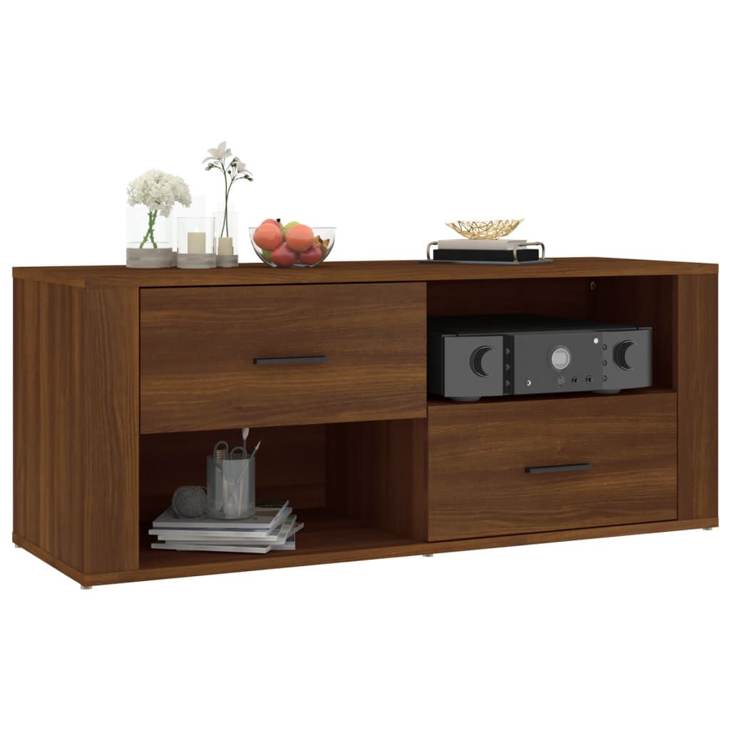 vidaXL Έπιπλο Τηλεόρασης Καφέ Δρυς 100x35x40 εκ. Επεξεργασμένο Ξύλο